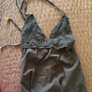 Black Crochet Maxi Dress